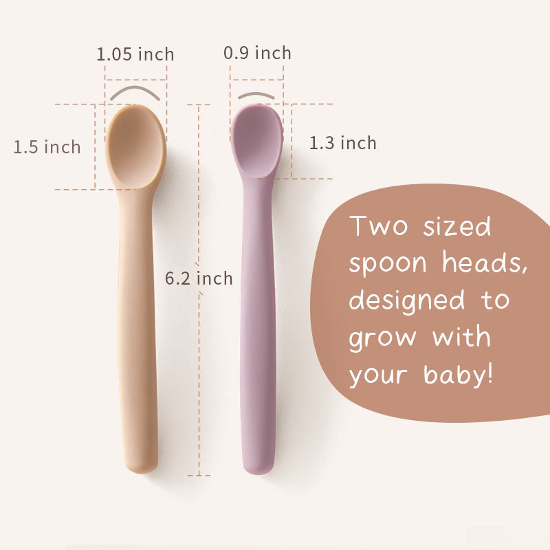 Silicone Feeding Spoons (Neutral Natural)