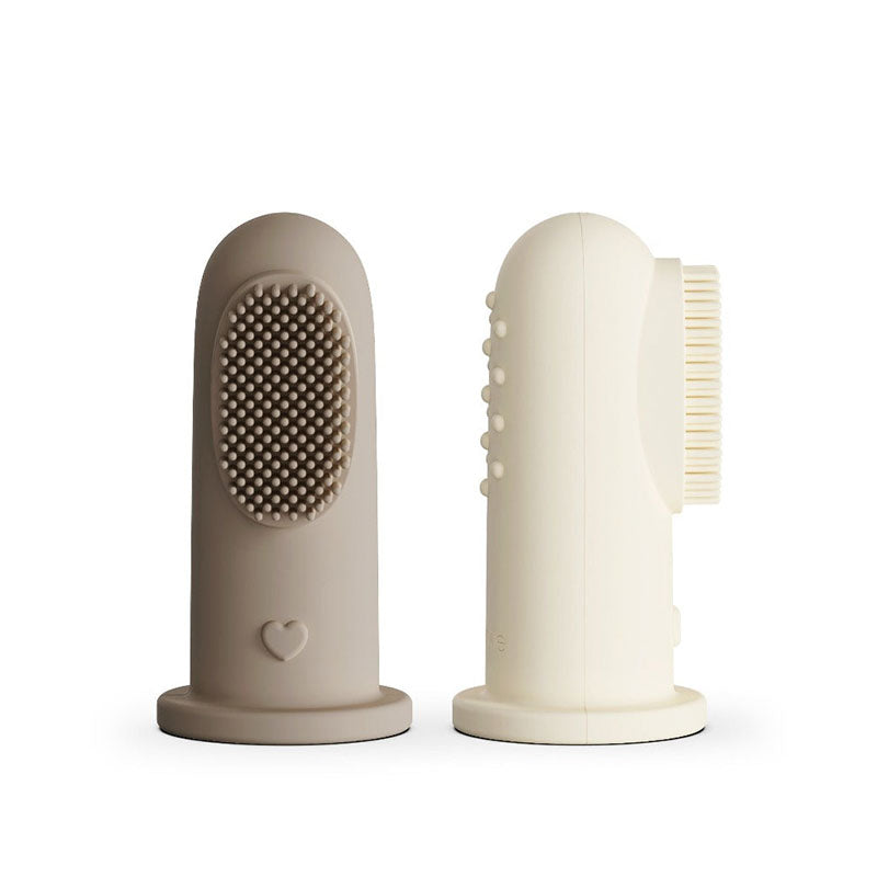 Baby Finger Toothbrush (Warm taupe/Ivory)