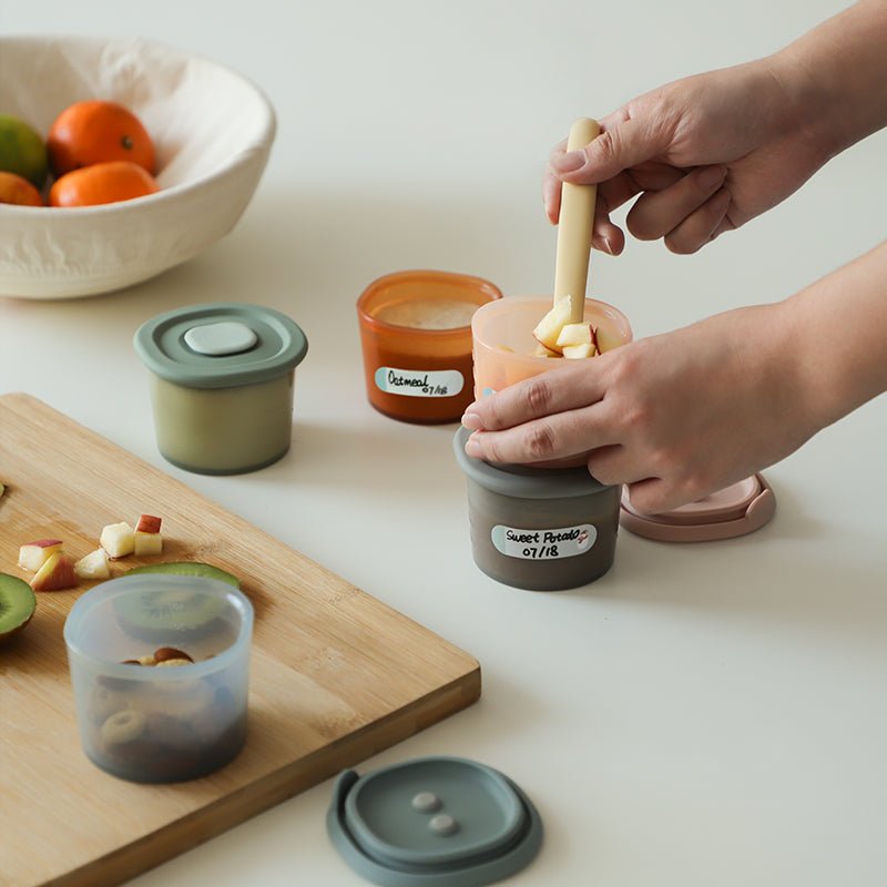 Mom Using Food Container To Storage Food