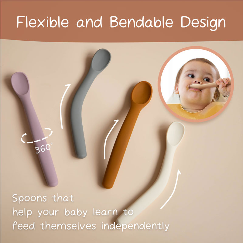 Silicone Feeding Spoons (Neutral Natural)