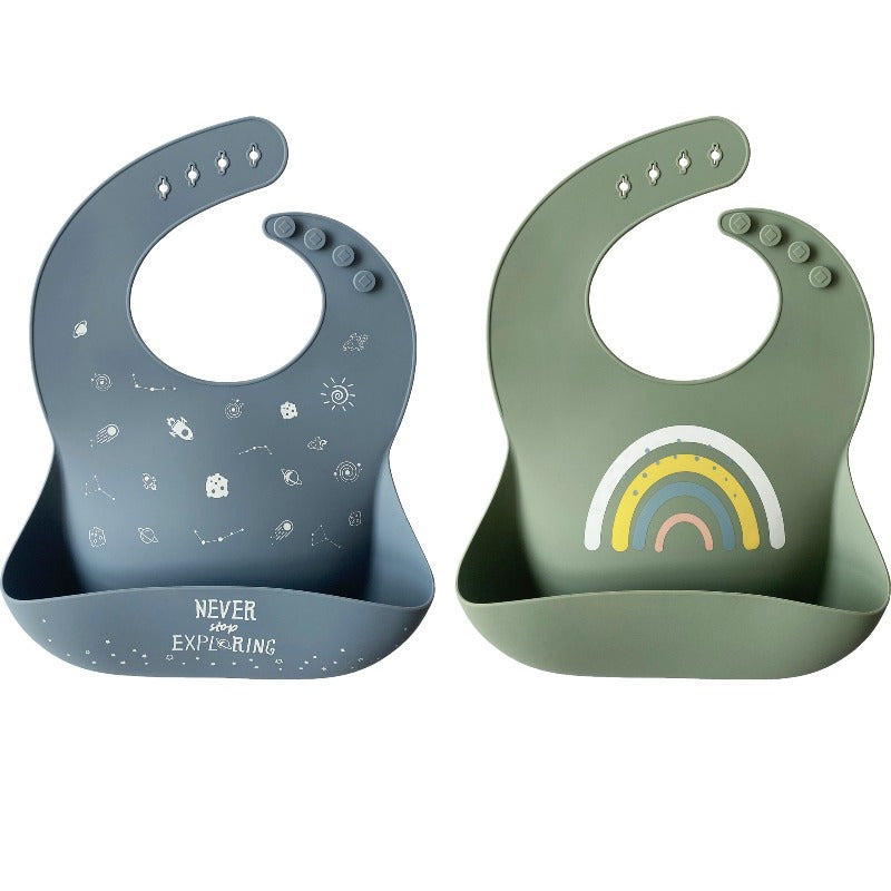 Silicone Baby Bib (Sage/Tradewinds)