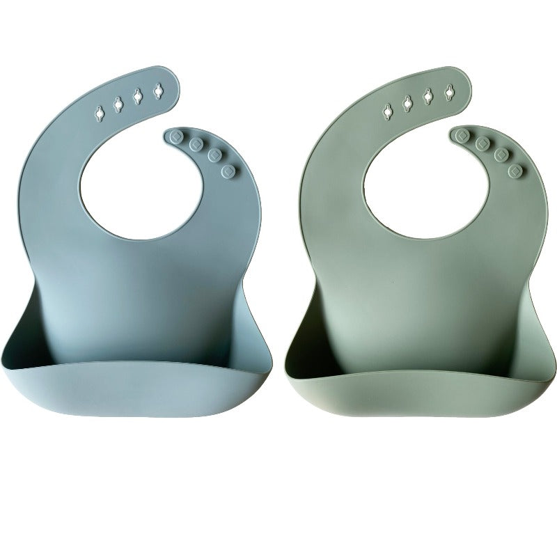 Silicone Baby Bib (Ether/Sage)