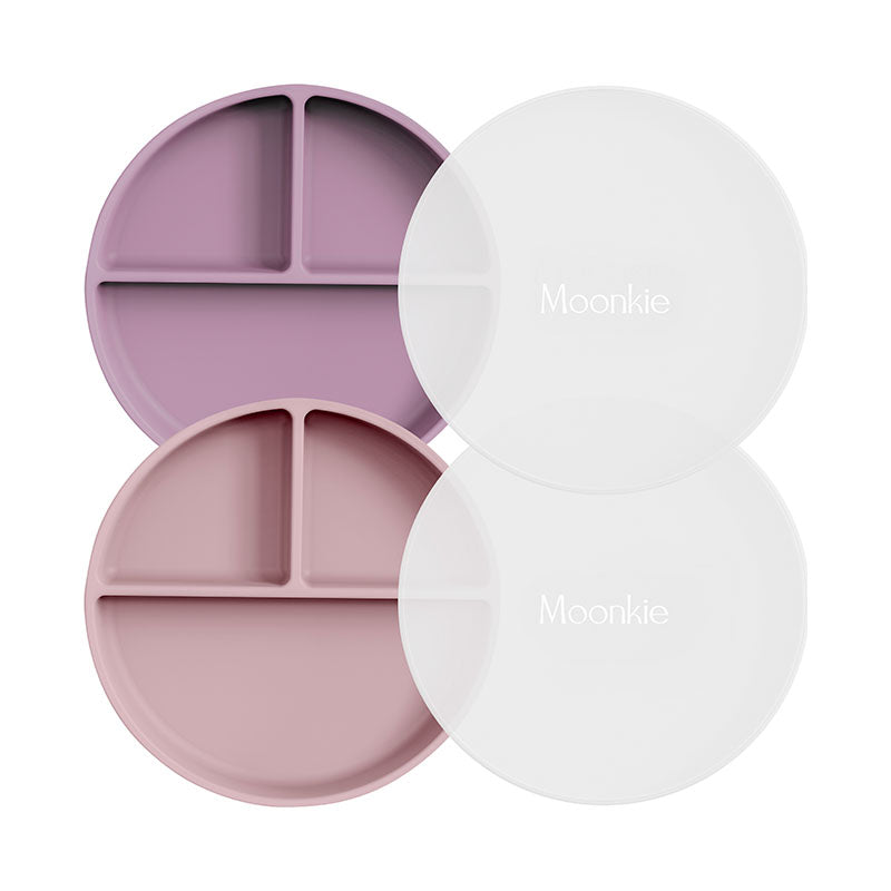 2 Packs Suction Plates PaleMauve Blush