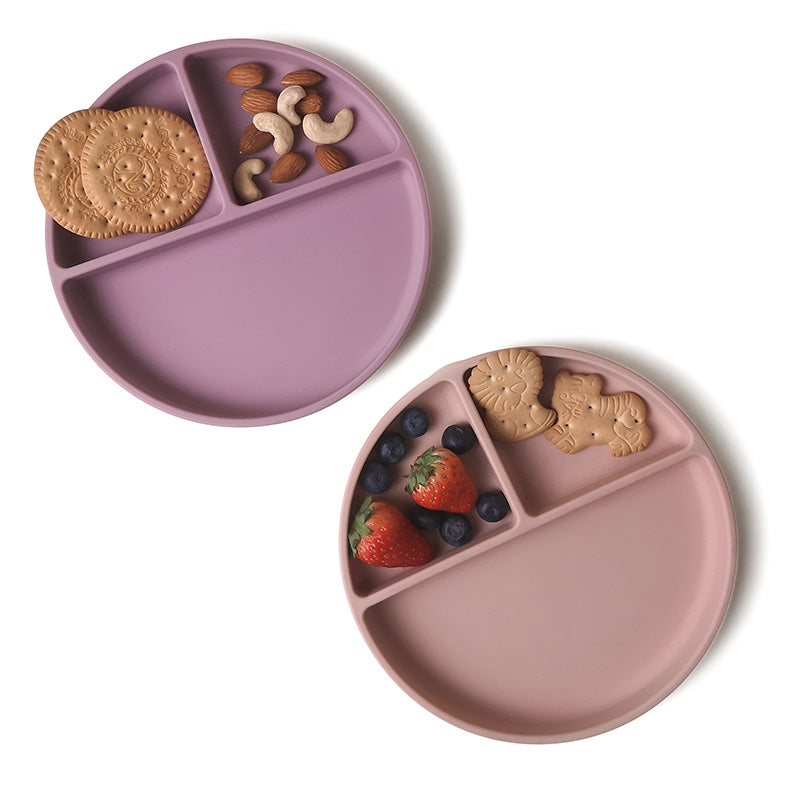 2 Packs Suction Plates With Food PaleMauve Blush