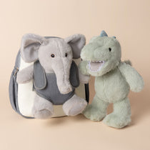 Moonkie Hug & Go™ Duo –  Elephant Backpack & Dinosaur Plush