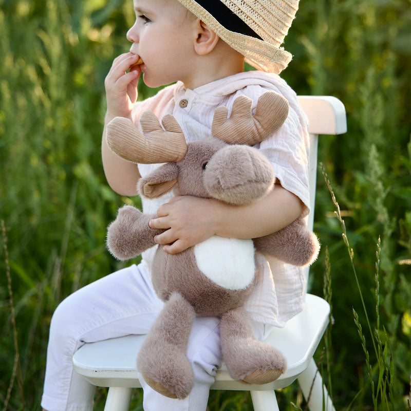 Moonkie Hug & Go™ Duo –  Highland Cow Backpack & Reindeer Plush