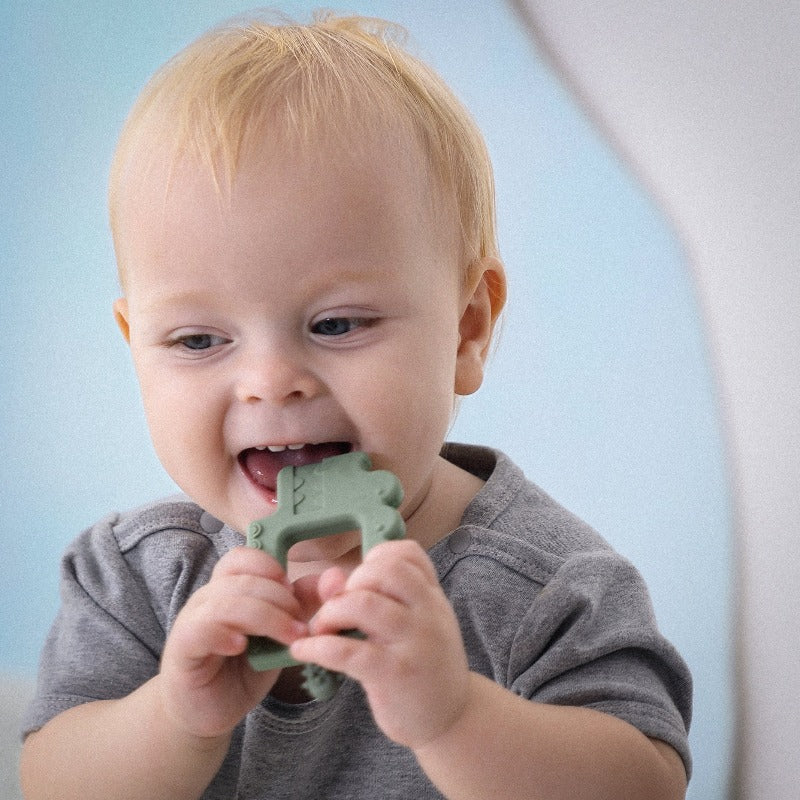 Happy Baby Using Sage Alligator Teether