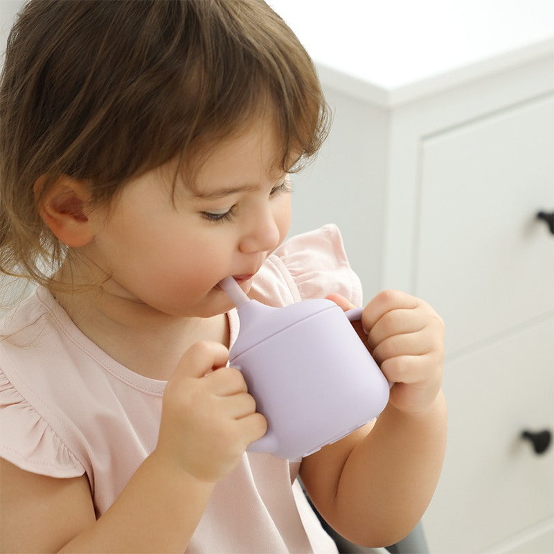 Baby Using Sippy Cup PaleMauve