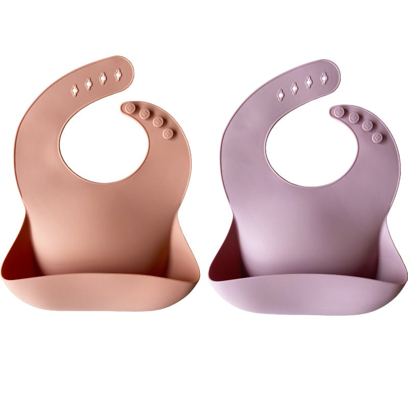 Baby Bib 2 Packs Muted PaleMauve Display