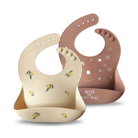 Baby Bib 2 Packs Sand BurlWood