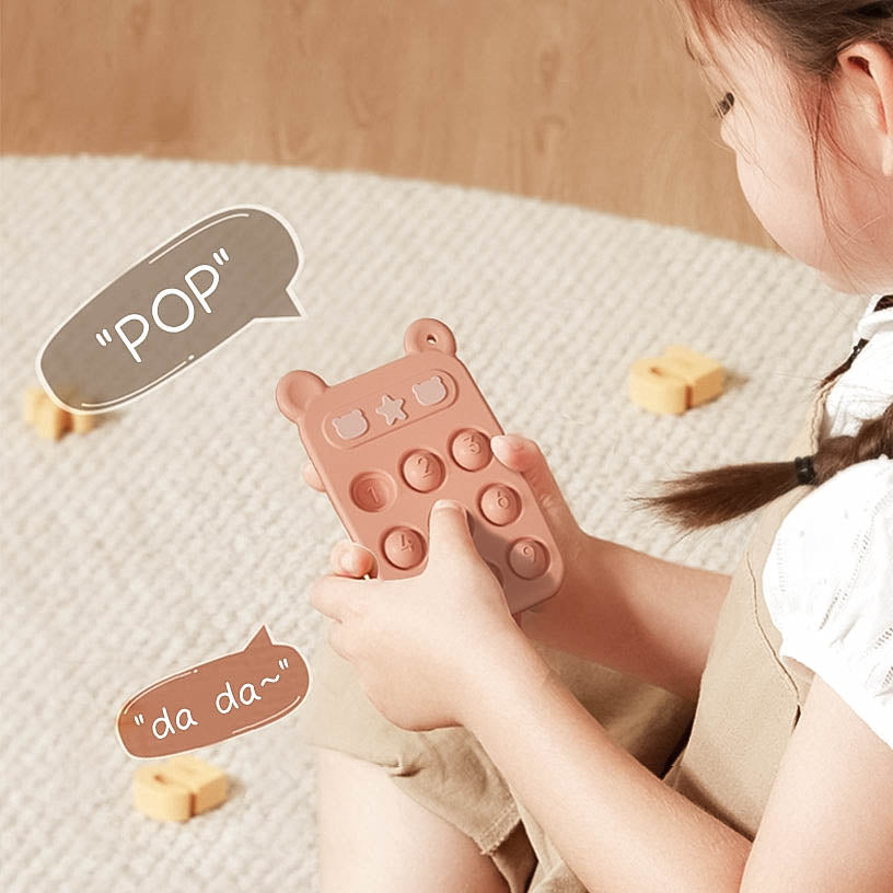 Baby Using Silicone Phone Press Toy