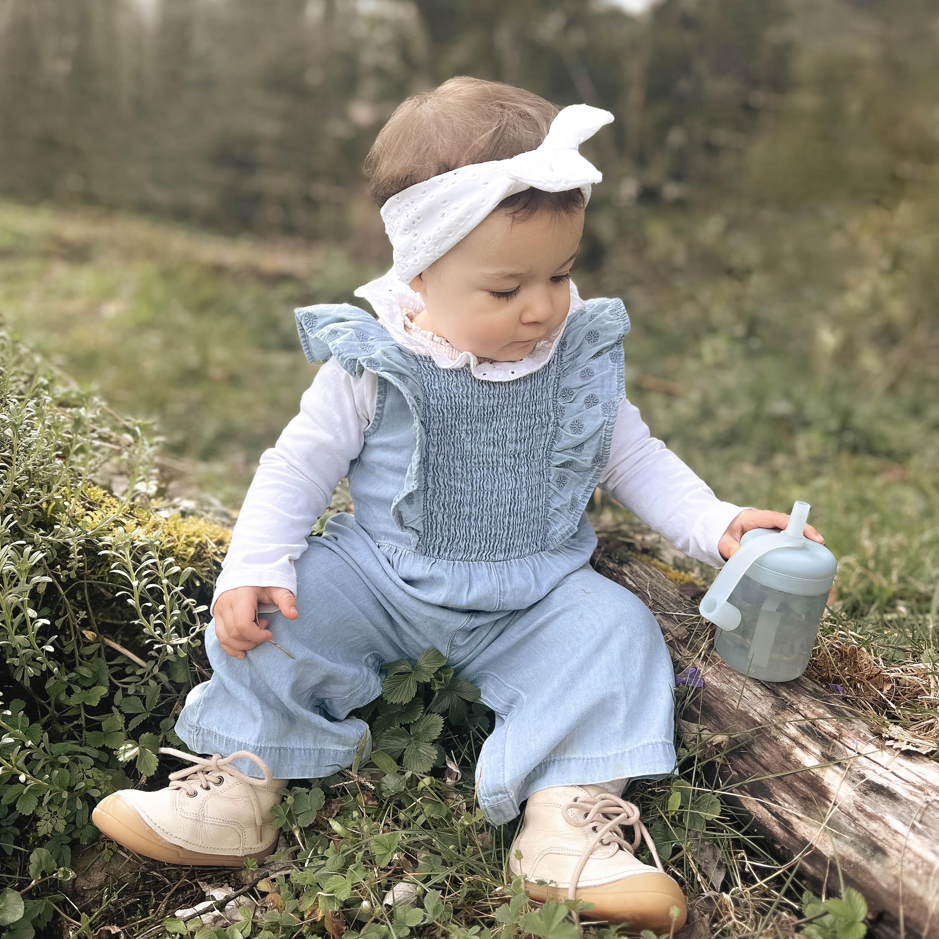 Baby Using Trianing Cup From Gift Set Outdoor