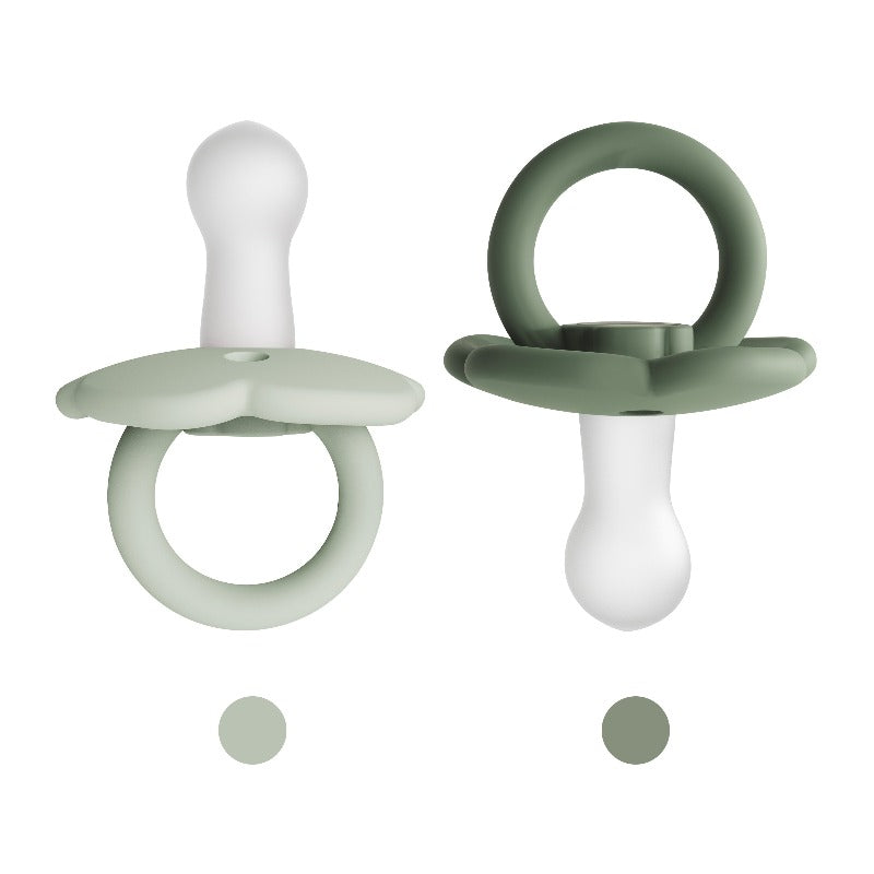 Silicone Baby Pacifier Mint and Sage Front Side