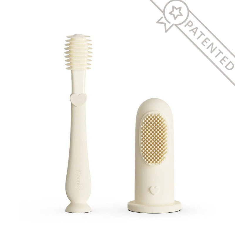 Tongue Brush And Finger Toothbrush Kit Ivory