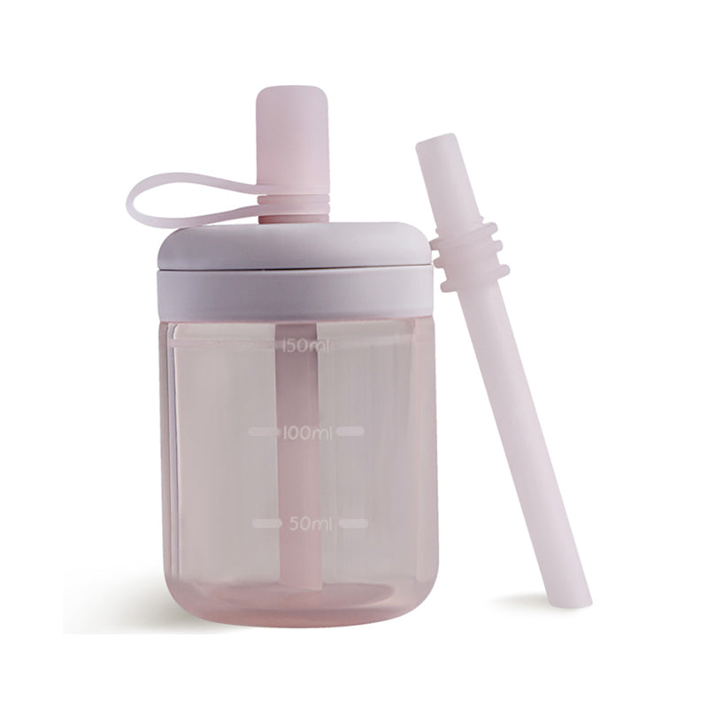 Silicone Training Cup with Straw Lilac