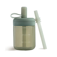 Silicone Training Cup with Straw Sage