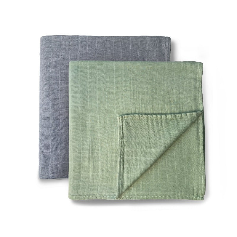 Muslin Swaddle Blanket (Blush+Soft Mauve)